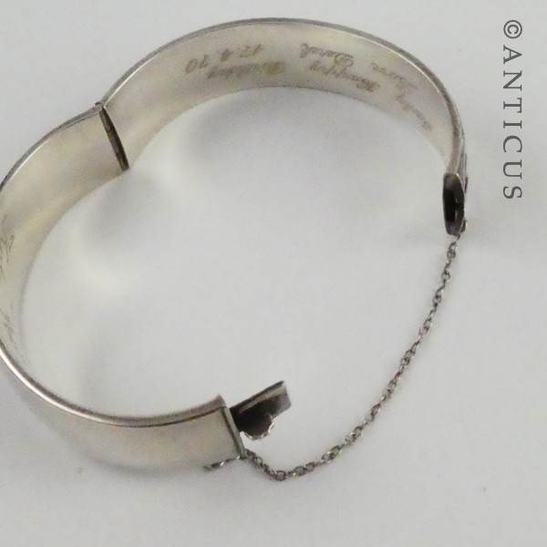 Vintage Snap Bangle, Sterling Silver.