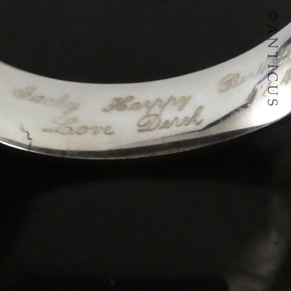 Vintage Snap Bangle, Sterling Silver.