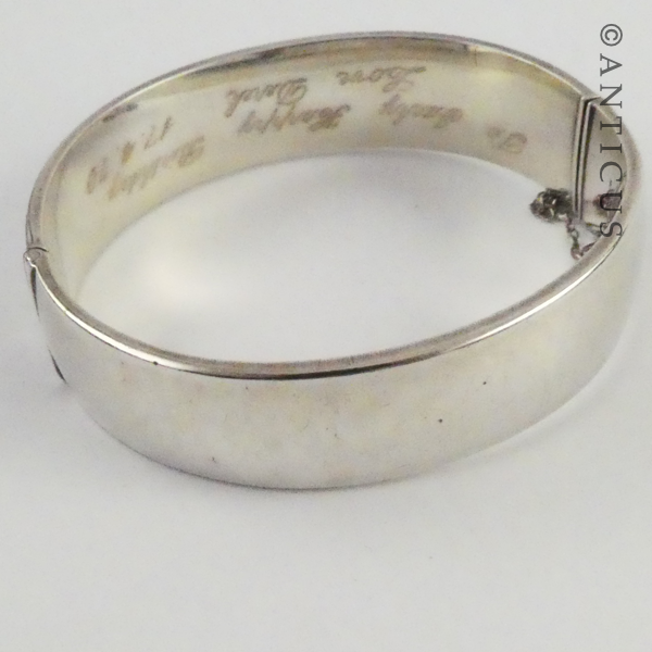 Vintage Snap Bangle, Sterling Silver.