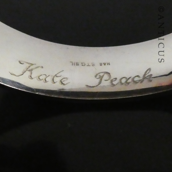 Vintage Snap Bangle, Sterling Silver.