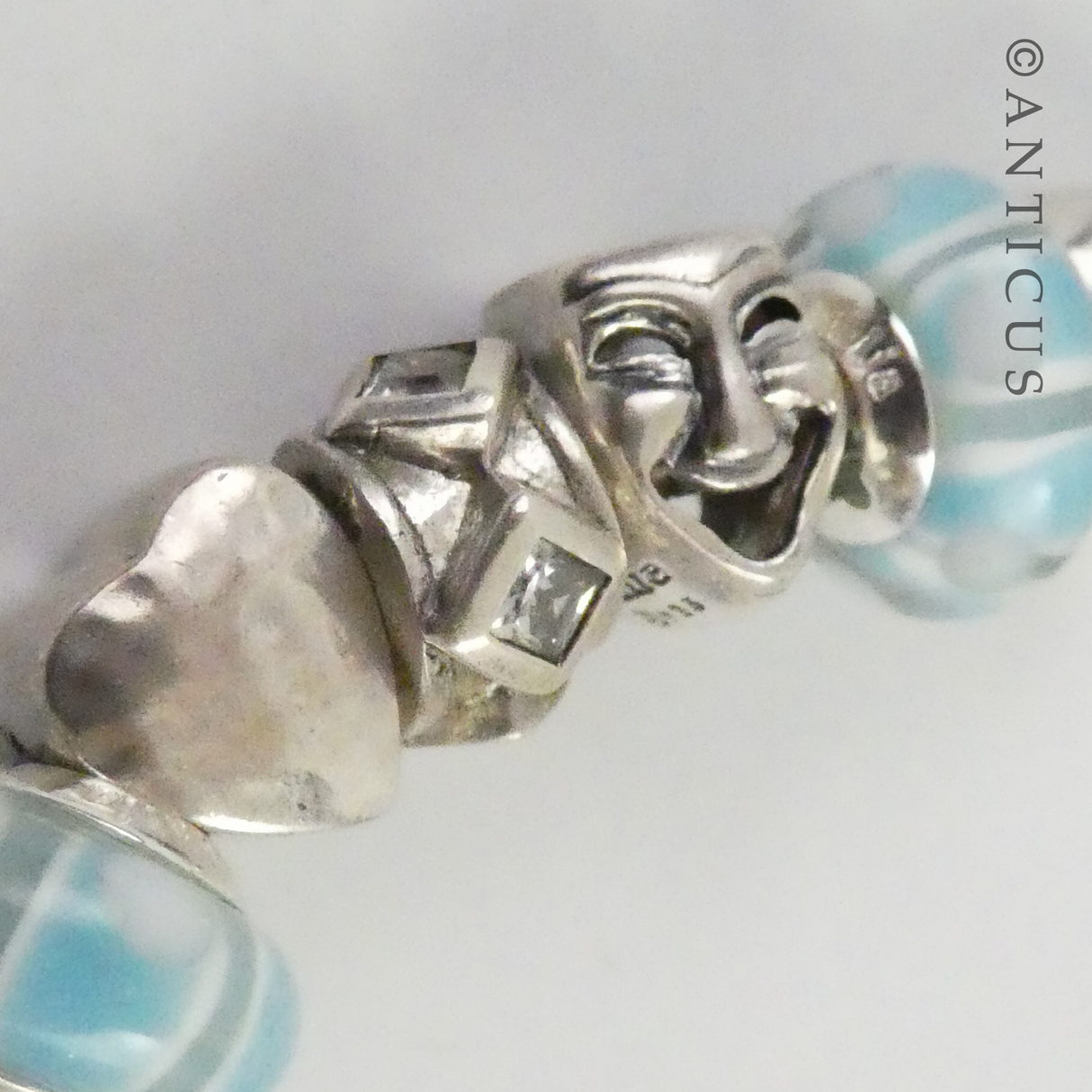 Sterling Silver Modern Charm Bracelet with Charms