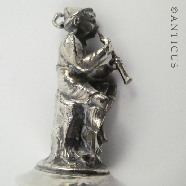 Old Bottle Cork Holder, Figure Playing Flute.
