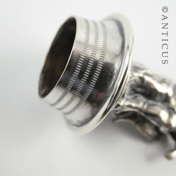 Old Bottle Cork Holder, Figure Playing Flute.