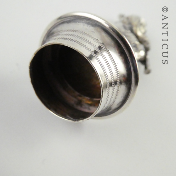 Old Bottle Cork Holder, Figure Playing Flute.