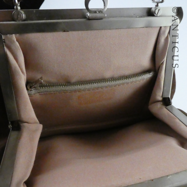 Vintage Handbag, Suede. Hermes Label?