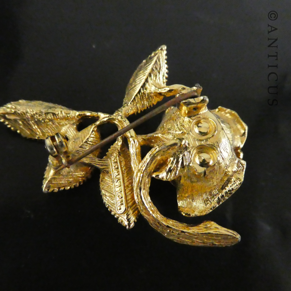 Hollywood Costume Jewellery Brooch, Rose.