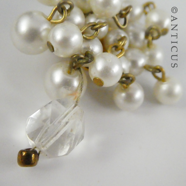 Clip Earrings, Bunch of Faux Pearl Drops.