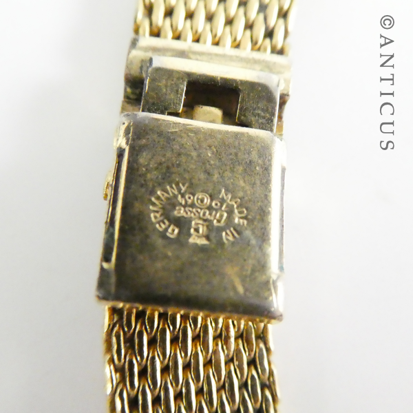 Vintage Gold Plate Mesh Necklace by Grosse.
