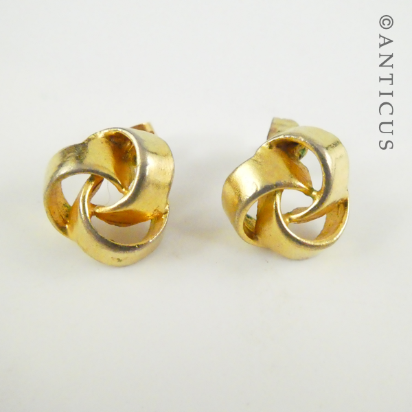 Gold-Plated Knot Earrings.