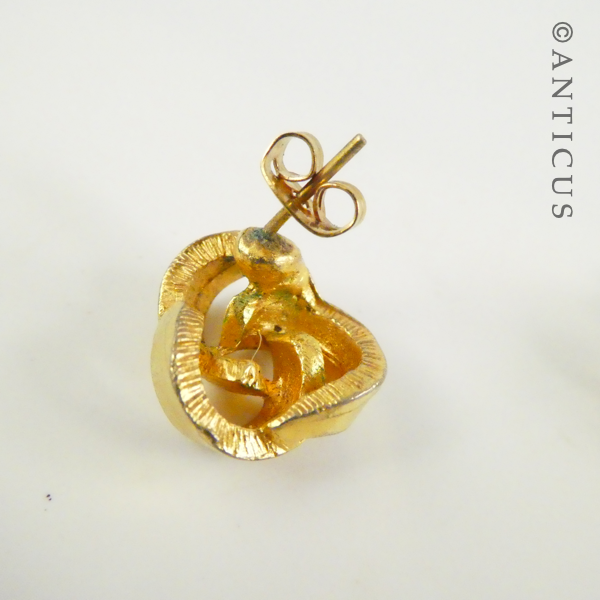 Gold-Plated Knot Earrings.