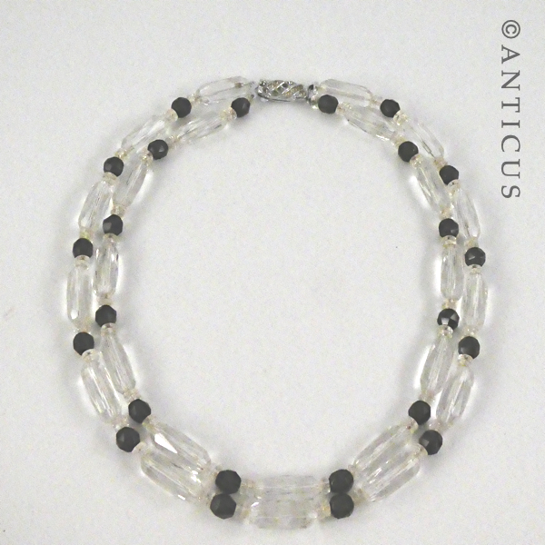 Vintage Crystal and French Jet Nacklace.