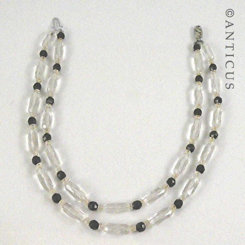 Vintage Crystal and French Jet Nacklace.
