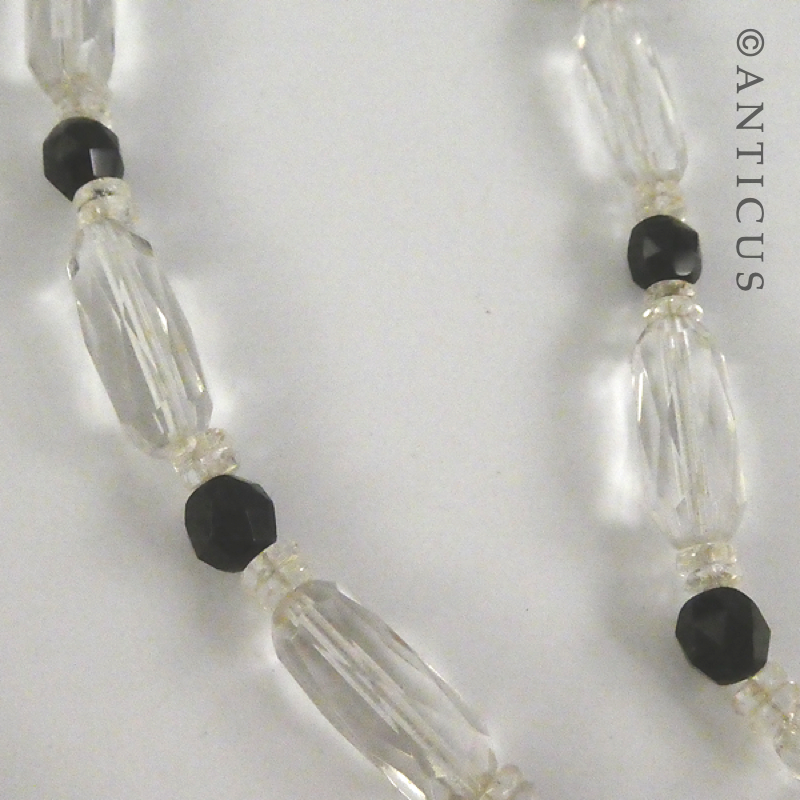 Vintage Crystal and French Jet Nacklace.