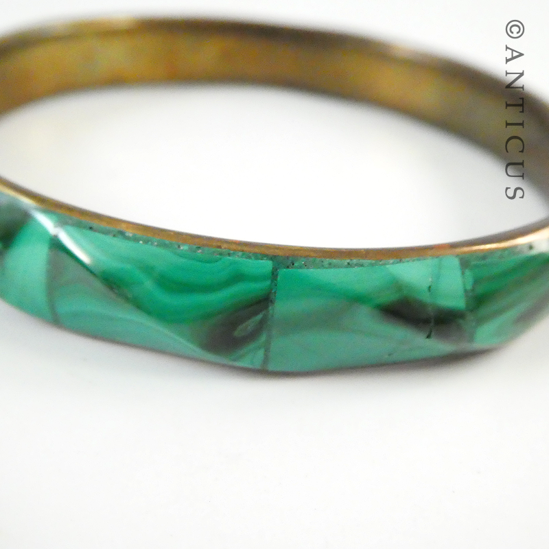 Green Malachite Bangle, Vintage.