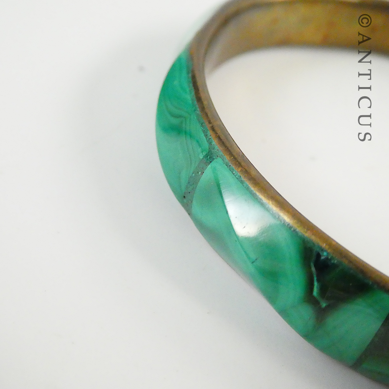 Green Malachite Bangle, Vintage.