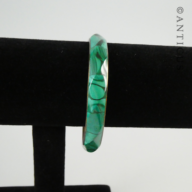 Green Malachite Bangle, Vintage.