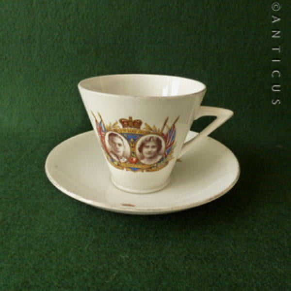 Coronation Cup and Saucer, George VI and his Queen.