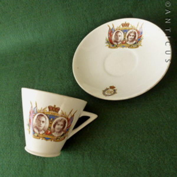 Coronation Cup and Saucer, George VI and his Queen.