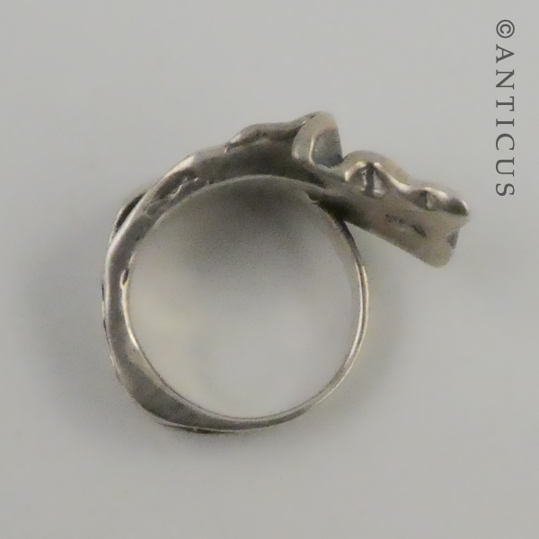 Contemporary Ribbon Ring, Sterling Silver.