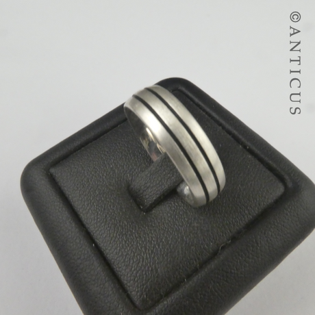 Sterling Silver Niello Band Ring.