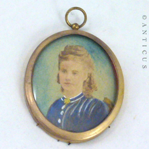 Portrait Miniature of Young Girl.