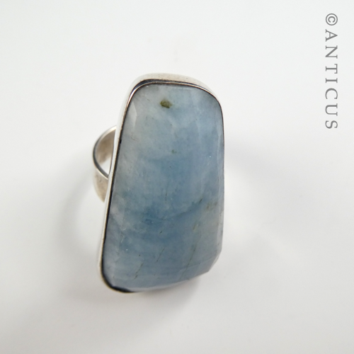 Blue Quartz and Sterling Silver Ring.