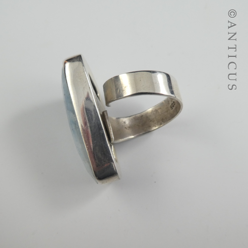 Blue Quartz and Sterling Silver Ring.