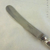 Set of 6 Tea Knives, or Pate Knives, Silver Handles.