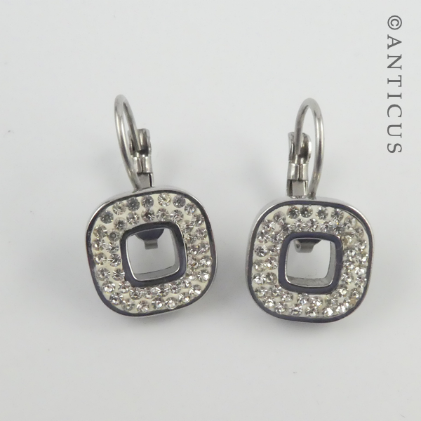 Zirconia Square Drop Earrings.