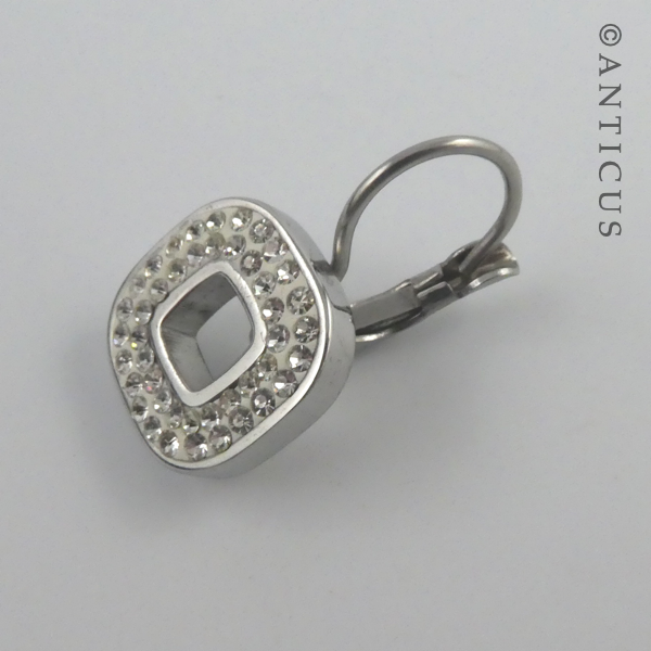 Zirconia Square Drop Earrings.
