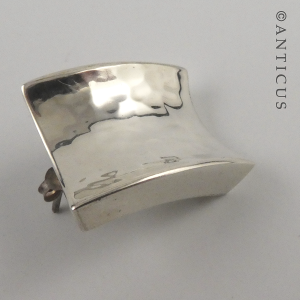 Hammered Silver Panel Earrings.