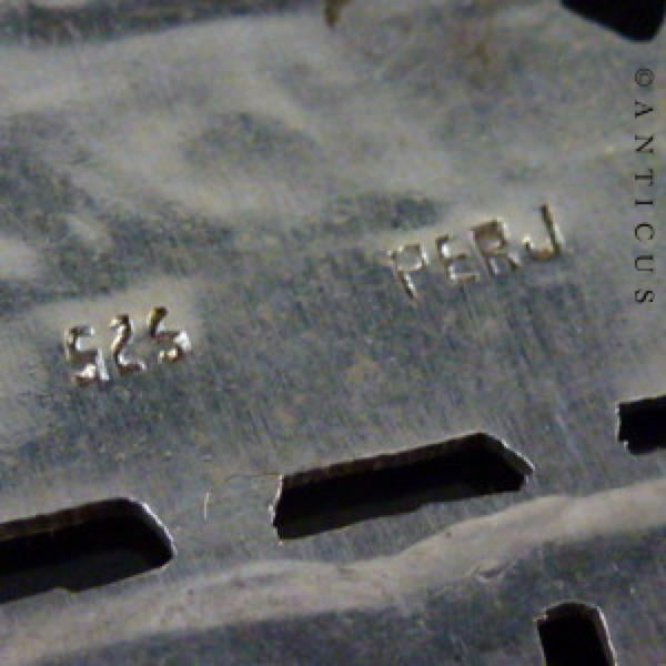 Sterling Silver Large Peruvian Inca Brooch.