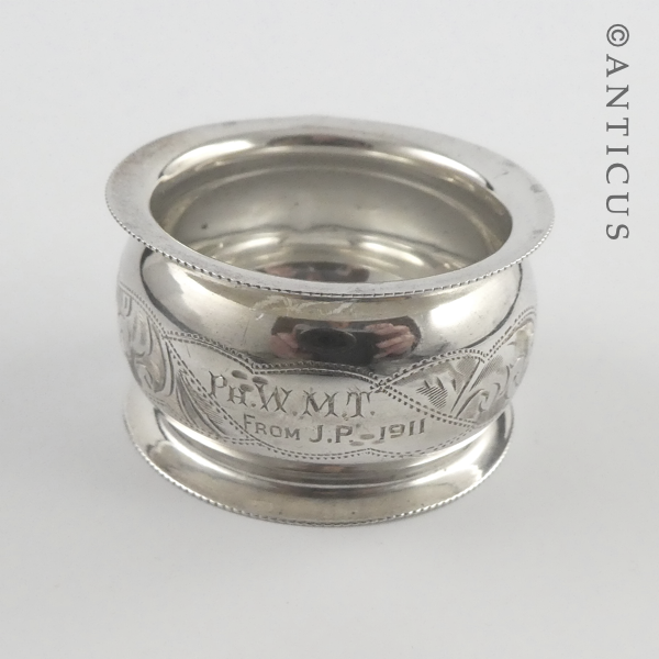 Sterling Silver Napkin Ring, 1909.
