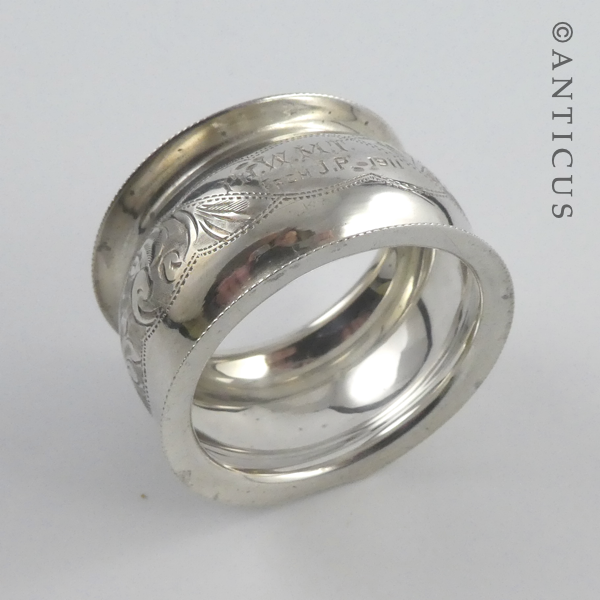 Sterling Silver Napkin Ring, 1909.