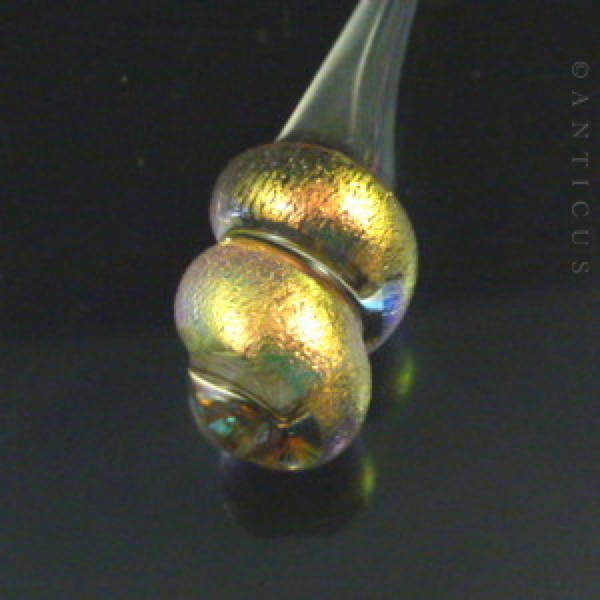 Dichroic Glass and Silver Earrings.