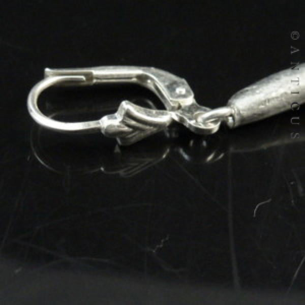 Dichroic Glass and Silver Earrings.