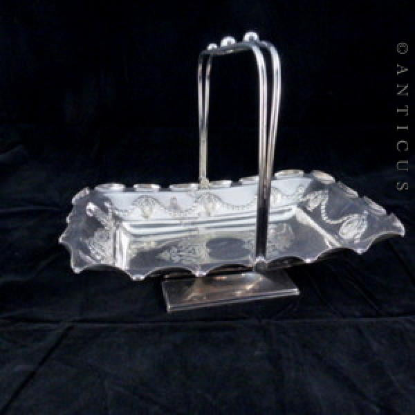 Silver Plate Bread or Cake Basket, Victorian.