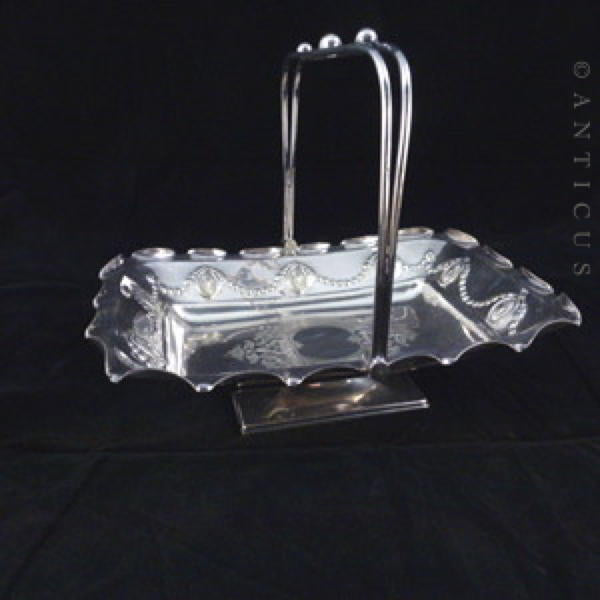 Silver Plate Bread or Cake Basket, Victorian.