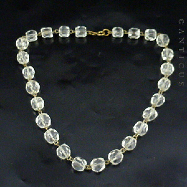 Short Vintage Crystal Necklace.