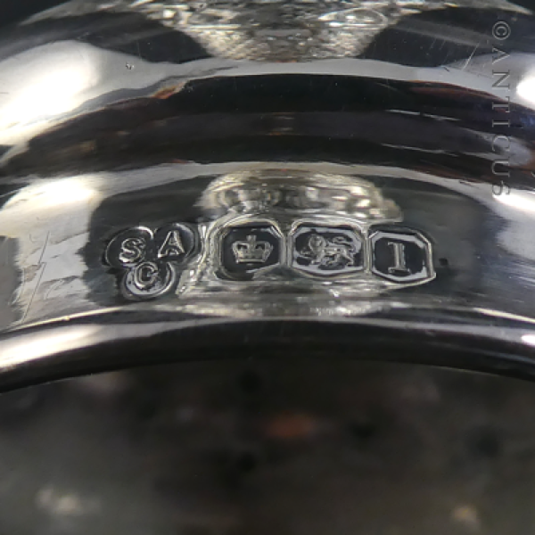 Sterling Silver Capped Crystal Sugar Castor, 1928.)