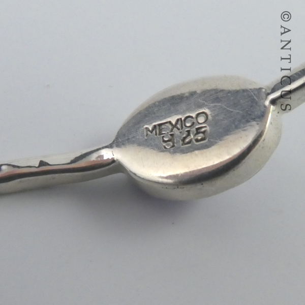 Beaten Silver Bangle with Purple Stones.