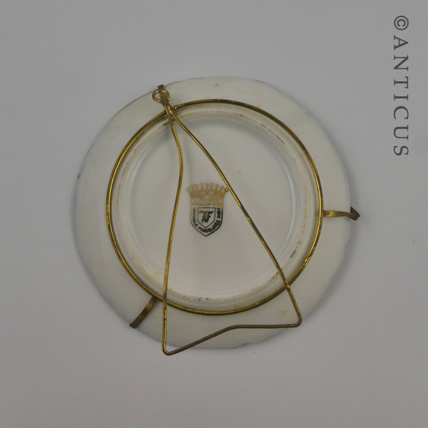 Limoges Plate, Cobalt Blue with Scene.