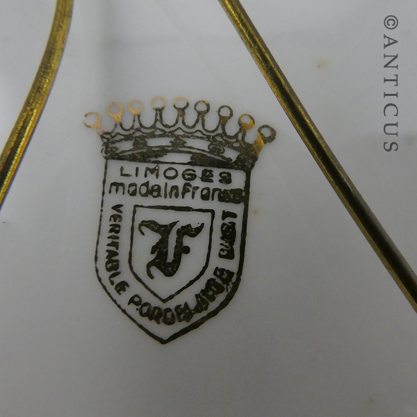 Limoges Plate, Cobalt Blue with Scene.