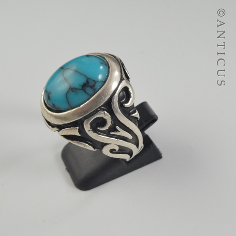 Man's Ring, Silver and Turquoise.