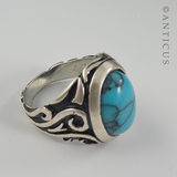 Man's Ring, Silver and Turquoise.