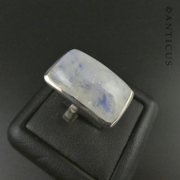 Rainbow Moonstone and Silver Ring.