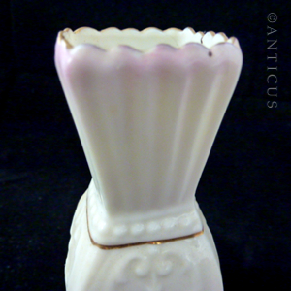 Pair of Small Irish Belleek Vases.