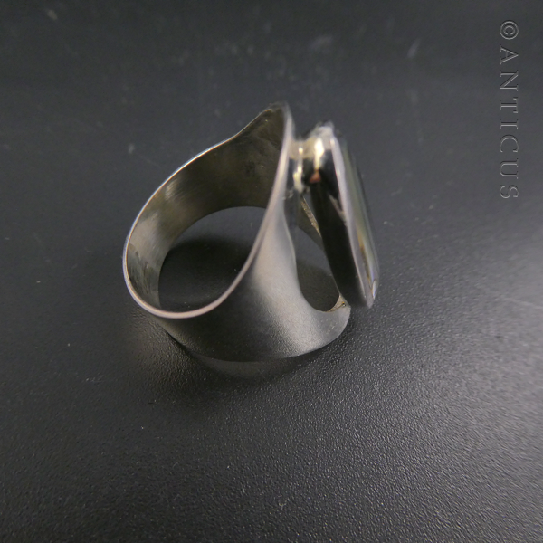 Paua Shell and Sterling Silver Ring.