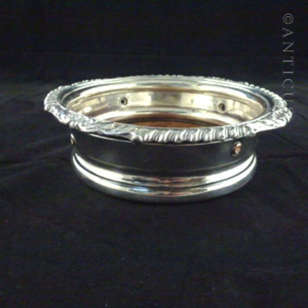 Old Sheffield Plate Decanter Coaster, Early 1800s.