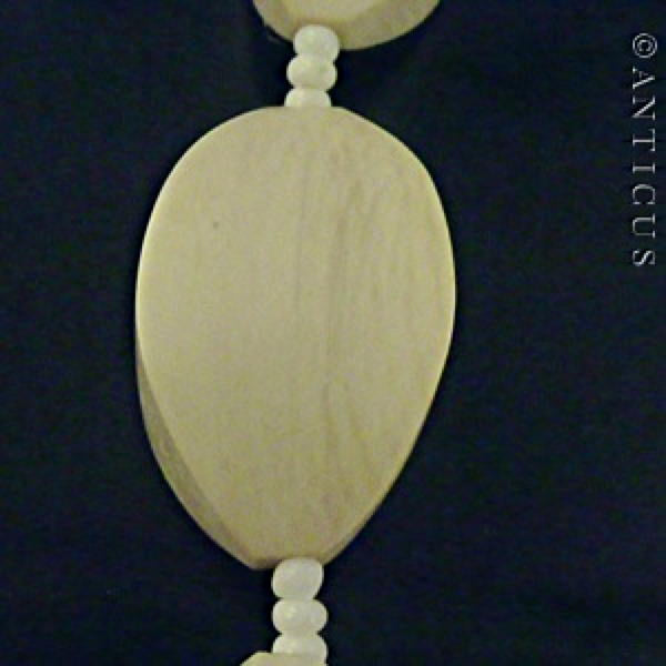 Art Deco Ivory Bead Necklace.